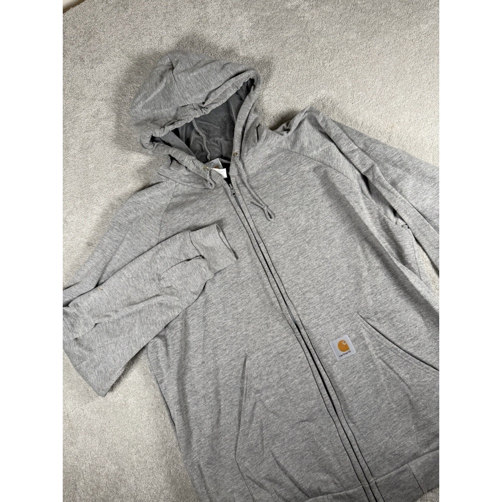 Carhartt K131 HGY Sweatshirt Hoodie XL Midweight Hooded Workwear Full Zip‎ Vtg